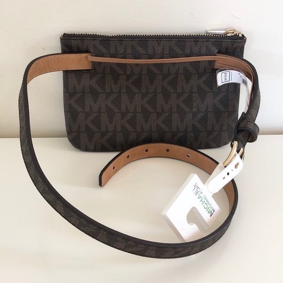 Michael Kors Adjustable Chocolate Belt Bag SMALL Fit - Picture 8 of 14